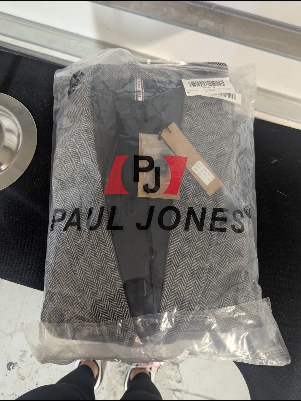 Paul Jones Men's Gray Herringbone Sport Coat